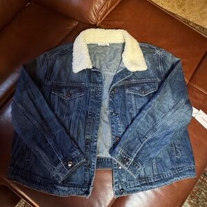 Good American Oversized BF Denim Sherpa Jacket